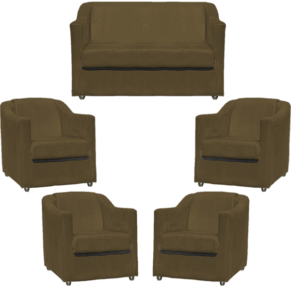 Kit Namoradeira Decorativa + 4 Poltronas Para Sala Manicure R