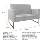 Kit Namoradeira E 01 Poltrona Bella Base De Ferro Bronze Cora