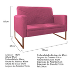 Kit Namoradeira E 01 Poltrona Bella Base De Ferro Bronze Cora