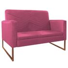 Kit Namoradeira E 01 Poltrona Bella Base De Ferro Bronze Cora