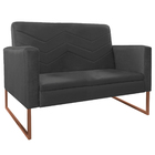 Kit Namoradeira E 01 Poltrona Bella Base De Ferro Bronze Linh