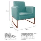 Kit Namoradeira E 01 Poltrona Bella Base De Ferro Bronze Sued