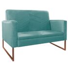 Kit Namoradeira E 01 Poltrona Bella Base De Ferro Bronze Sued