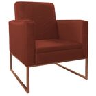 Kit Namoradeira E 01 Poltrona Bella Base De Ferro Bronze Sued