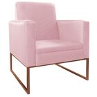 Kit Namoradeira E 01 Poltrona Bella Base De Ferro Bronze Sued