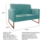 Kit Namoradeira E 01 Poltrona Bella Base De Ferro Bronze Sued