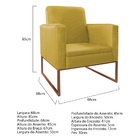 Kit Namoradeira E 01 Poltrona Bella Base De Ferro Bronze Sued