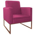 Kit Namoradeira E 01 Poltrona Bella Base De Ferro Bronze Sued