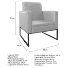 Kit Namoradeira E 01 Poltrona Bella Base De Ferro Preta Coran