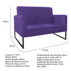 Kit Namoradeira E 01 Poltrona Bella Base De Ferro Preta Coran