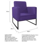 Kit Namoradeira E 01 Poltrona Bella Base De Ferro Preta Coran