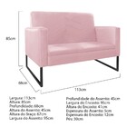 Kit Namoradeira E 01 Poltrona Bella Base De Ferro Preta Suede