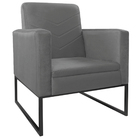 Kit Namoradeira E 01 Poltrona Bella Base De Ferro Preta Suede