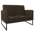 Kit Namoradeira E 01 Poltrona Bella Base De Ferro Preta Suede