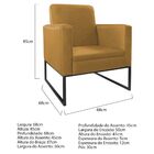 Kit Namoradeira E 01 Poltrona Bella Base De Ferro Preta Suede