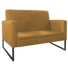 Kit Namoradeira E 01 Poltrona Bella Base De Ferro Preta Suede