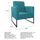 Kit Namoradeira E 01 Poltrona Bella Base De Ferro Preta Suede