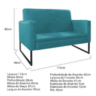 Kit Namoradeira E 01 Poltrona Bella Base De Ferro Preta Suede