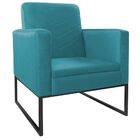 Kit Namoradeira E 01 Poltrona Bella Base De Ferro Preta Suede