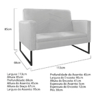 Kit Namoradeira E 01 Poltrona Bella Base De Ferro Preta Suede