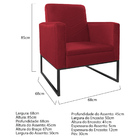 Kit Namoradeira E 01 Poltrona Bella Base De Ferro Preta Suede