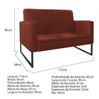 Kit Namoradeira E 01 Poltrona Bella Base De Ferro Preta Suede