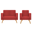 Kit Namoradeira E 01 Poltrona Bella Pés Palito Mel Corano - D