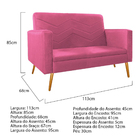 Kit Namoradeira E 01 Poltrona Bella Pés Palito Mel Corano - D