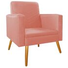 Kit Namoradeira E 01 Poltrona Bella Pés Palito Mel Suede - Am