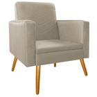 Kit Namoradeira E 01 Poltrona Bella Pés Palito Mel Suede - Am