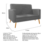 Kit Namoradeira E 01 Poltrona Bella Pés Palito Mel Suede - Do