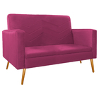 Kit Namoradeira E 01 Poltrona Bella Pés Palito Mel Suede - Do