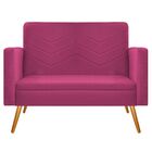 Kit Namoradeira E 01 Poltrona Bella Pés Palito Mel Suede Pink