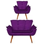 Kit Namoradeira E 01 Poltrona Opala Acetinado Pés Palito Cast