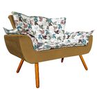 Kit Namoradeira E 01 Poltrona Opala Folhas D68 E Veludo Ouro