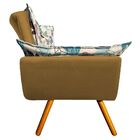 Kit Namoradeira E 01 Poltrona Opala Folhas D68 E Veludo Ouro