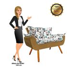 Kit Namoradeira E 01 Poltrona Opala Folhas D68 E Veludo Ouro