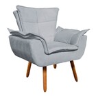 Kit Namoradeira E 01 Poltrona Opala Suede Cinza Pés Palito Ca