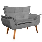 Kit Namoradeira E 01 Poltrona Opala Suede Grafite Pés Palito