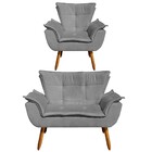 Kit Namoradeira E 01 Poltrona Opala Suede Grafite Pés Palito