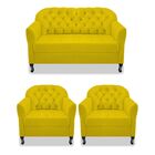 Kit Namoradeira E 02 Poltrona Julia A02 Suede - Amarena Móvei