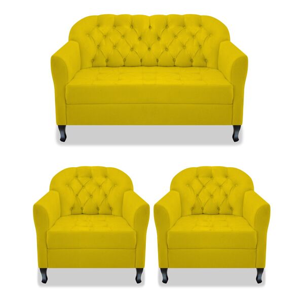 Kit Namoradeira E 02 Poltrona Julia A02 Suede - Amarena Móvei