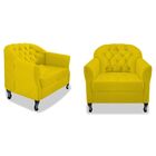 Kit Namoradeira E 02 Poltrona Julia A02 Suede - Doce Sonho Mó