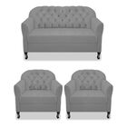 Kit Namoradeira E 02 Poltrona Julia A02 Suede - Doce Sonho Mó