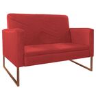 Kit Namoradeira E 02 Poltronas Bella Base De Ferro Bronze Cor