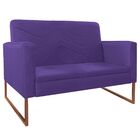 Kit Namoradeira E 02 Poltronas Bella Base De Ferro Bronze Cor