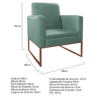 Kit Namoradeira E 02 Poltronas Bella Base De Ferro Bronze Lin