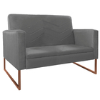 Kit Namoradeira E 02 Poltronas Bella Base De Ferro Bronze Sue