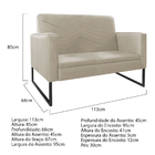 Kit Namoradeira E 02 Poltronas Bella Base De Ferro Preta Cora