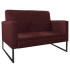 Kit Namoradeira E 02 Poltronas Bella Base De Ferro Preta Cora